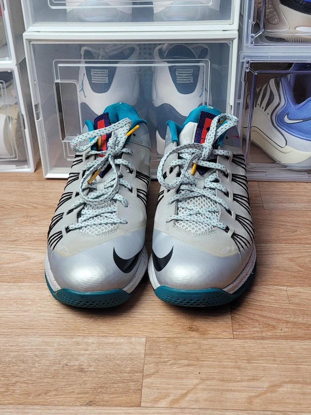 Size 12 - Nike Air Max LeBron 10 Low Tropical Teal Platinum 2013